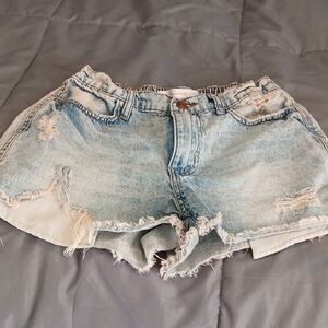 NOBO Light Blue Distressed Jean Shorts